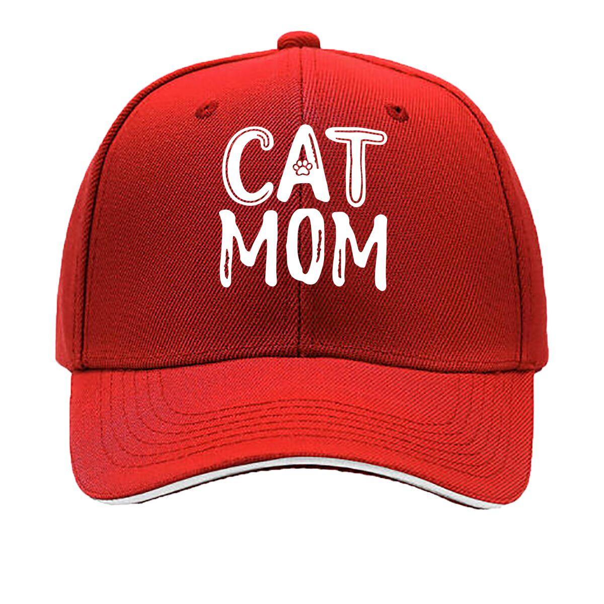 Casual Baseball Cap with a Unique CAT MOM Letter Design a MustHave for Moms Everyday Outfits Sandwich Baseball Cap One Size