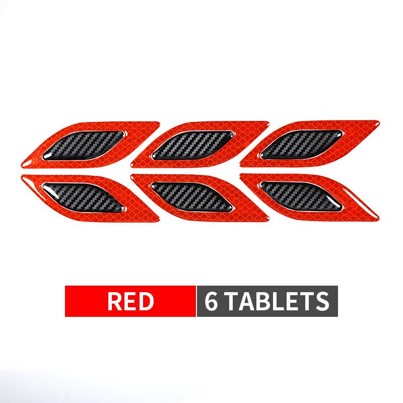 6Pcs/Set Car Reflective Strips Carbon Fiber Car Sticker Truck Auto Motorcycle Anti-Scratch Safety Warning Sticker 5 Colors