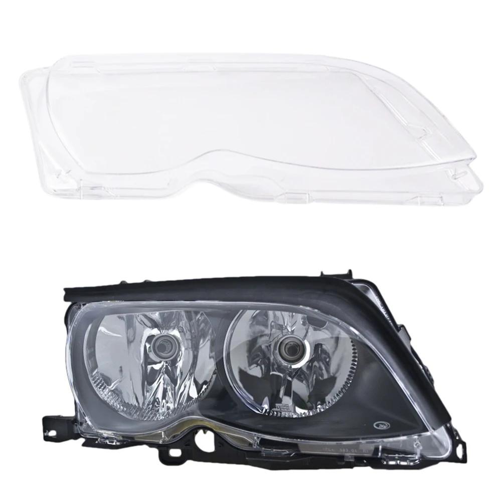 Left+Right Car Front Headlight Lens Cover For BMW E46 2 Door 1999-2003 M3 2 Door 2001-2006 Transparent Lampshade Headlamp Cover