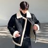 Cotton Coat Men's Korean Style Winter Suede Cotton Coat Trendy Loose Thickened Fur One-piece Lamb Wool Coat