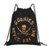 Custom The Goonies Never Say Die Drawstring Bags Women Men Foldable Sports Gym Sackpack Gothic Pirate Skull Training Backpacks