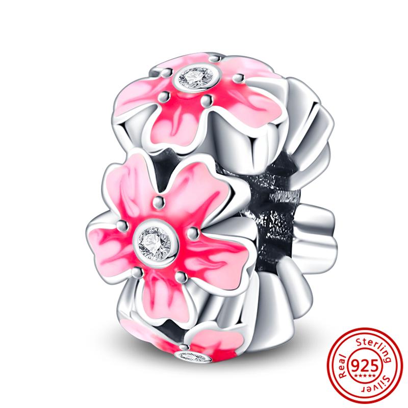 S925 Sterling Silver Mom Rose Print Pave Paw Sun Moon Vulture Butterfly Dangle Bead Fit Original  Bracelet Jewelry Making