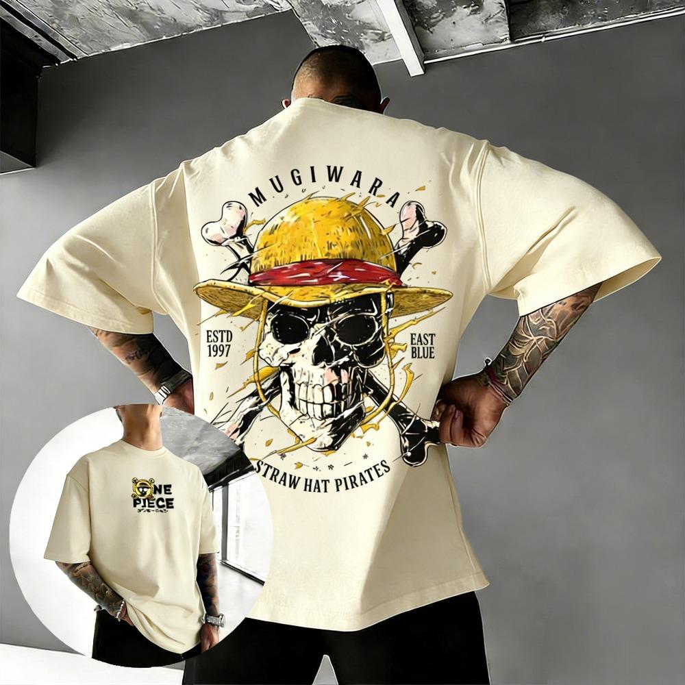 Plus Size One Piece Anime Printed Men and Women Tshirt Summer Casual Parent Child Top Fashion Harajuku Style Y2K Street Wear
