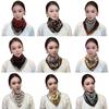 Soft Winter Silk Scarf Warm Small Square Scarf Fashion Magnetic Buckle Scarf  Women