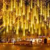 LED Meteor Shower Rain Lights Waterproof Falling Raindrop Fairy String Light Christmas Decoration 2025 Outdoor Holiday Party