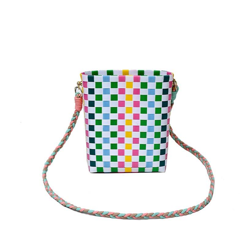 Summer niche woven bags women's new fashion versatile messenger bags popular shoulder bucket bags