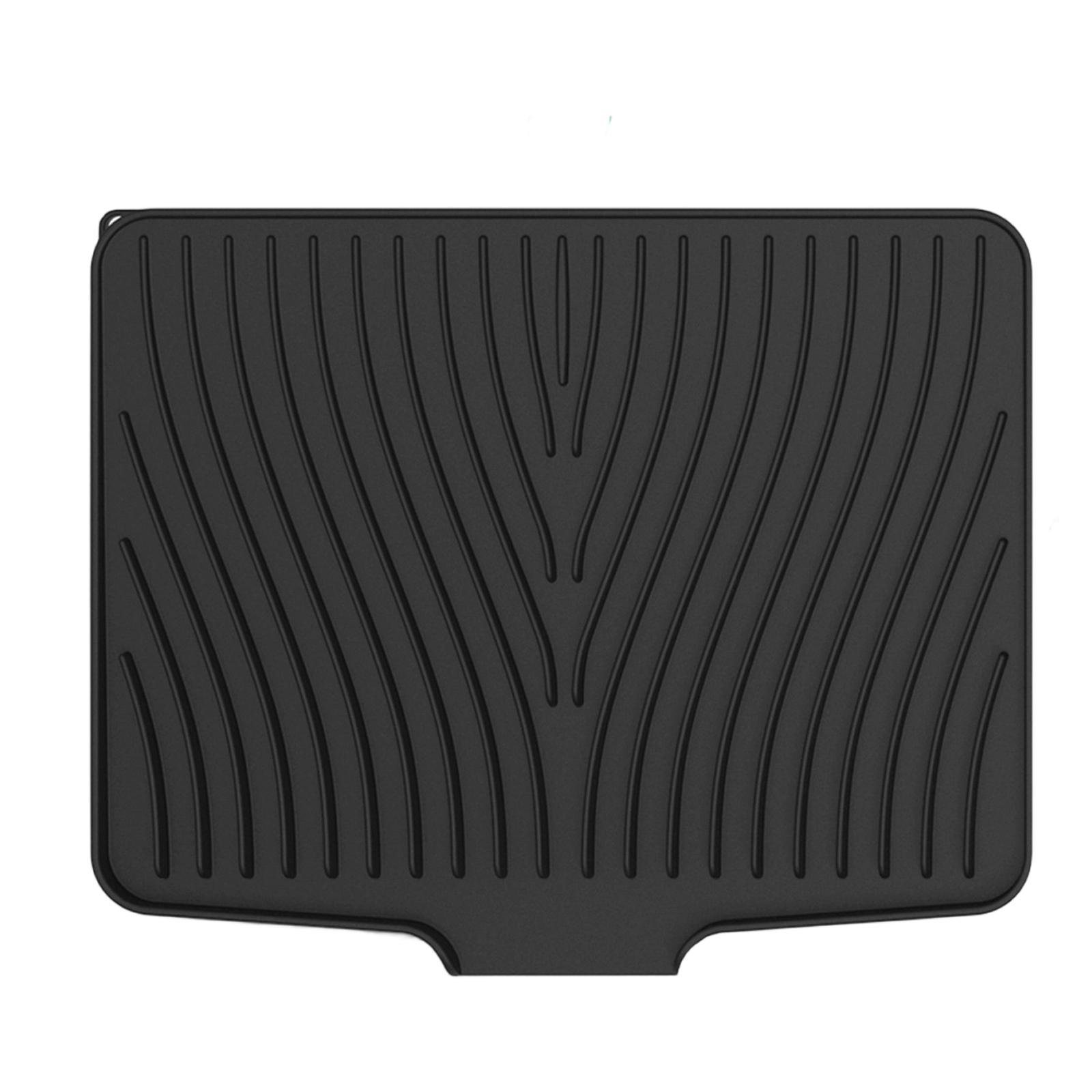 Silicone Draining Mat with Sloped Channel Design for Kitchen Sink Drying and Water Drainage Non-Slip Heat Resistant Surface One Size