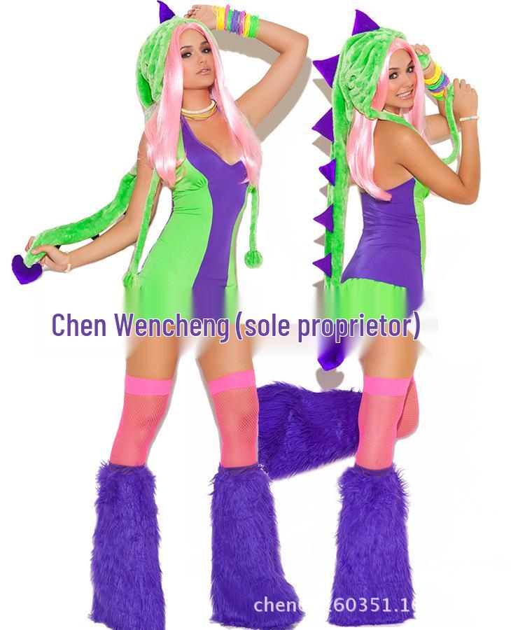 Kostium Lamparta do Cosplayu z Dużym Ogonem, Strój do Odgrywania Roli Kobiety-Kota, Motyw Zwierzęcy na Imprezę Halloweenową.