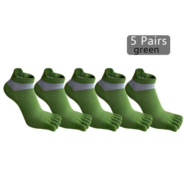 1/5 Pairs Man Boat Socks Toe Cotton Striped Compression Breathable Sweat-Absorbing Elastic Endurable Boy 5 Finger Ankle Socks