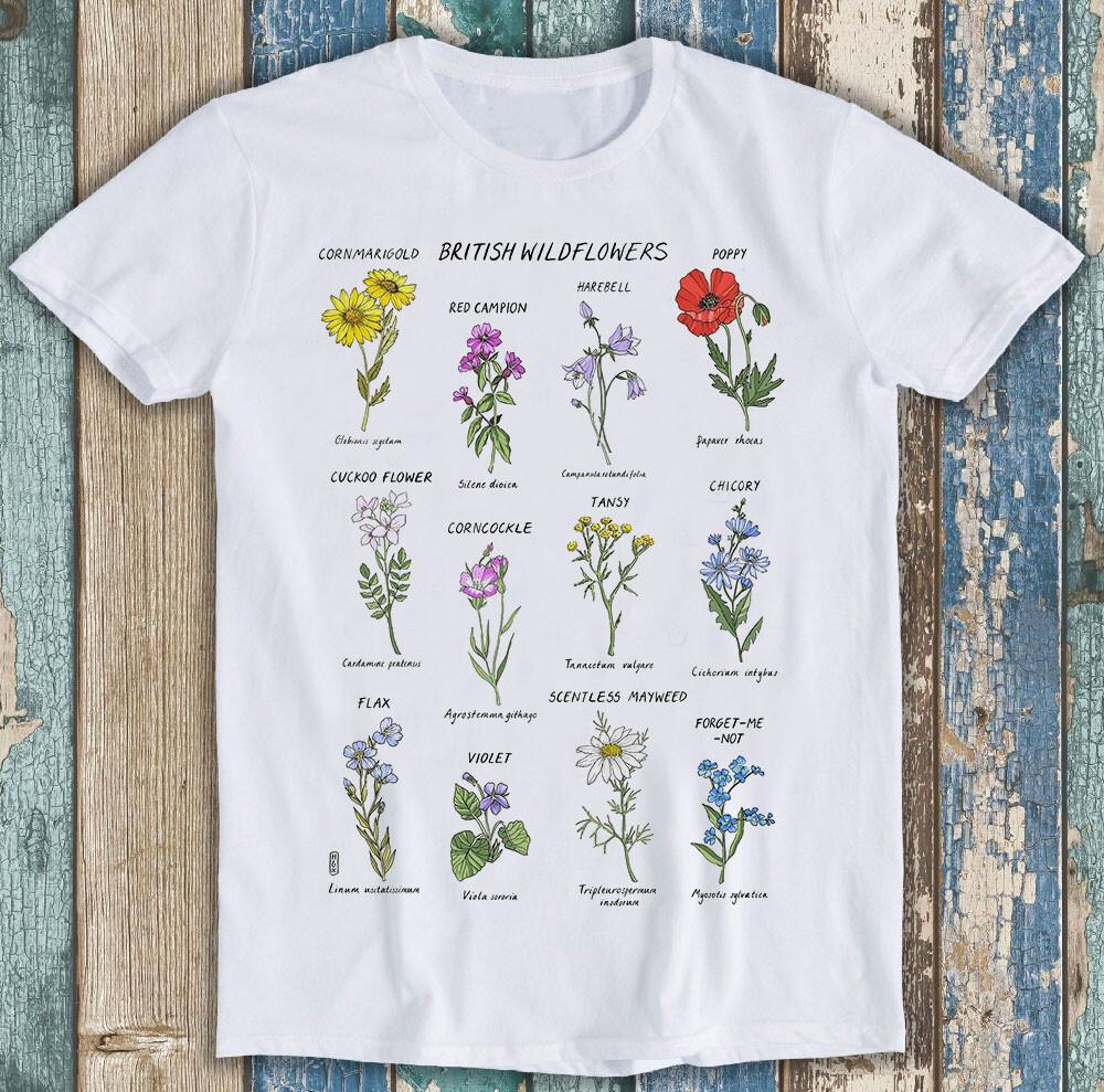

Британские полевые цветы Лучшее растение ботанического сада Забавная подарочная футболка M1481 L