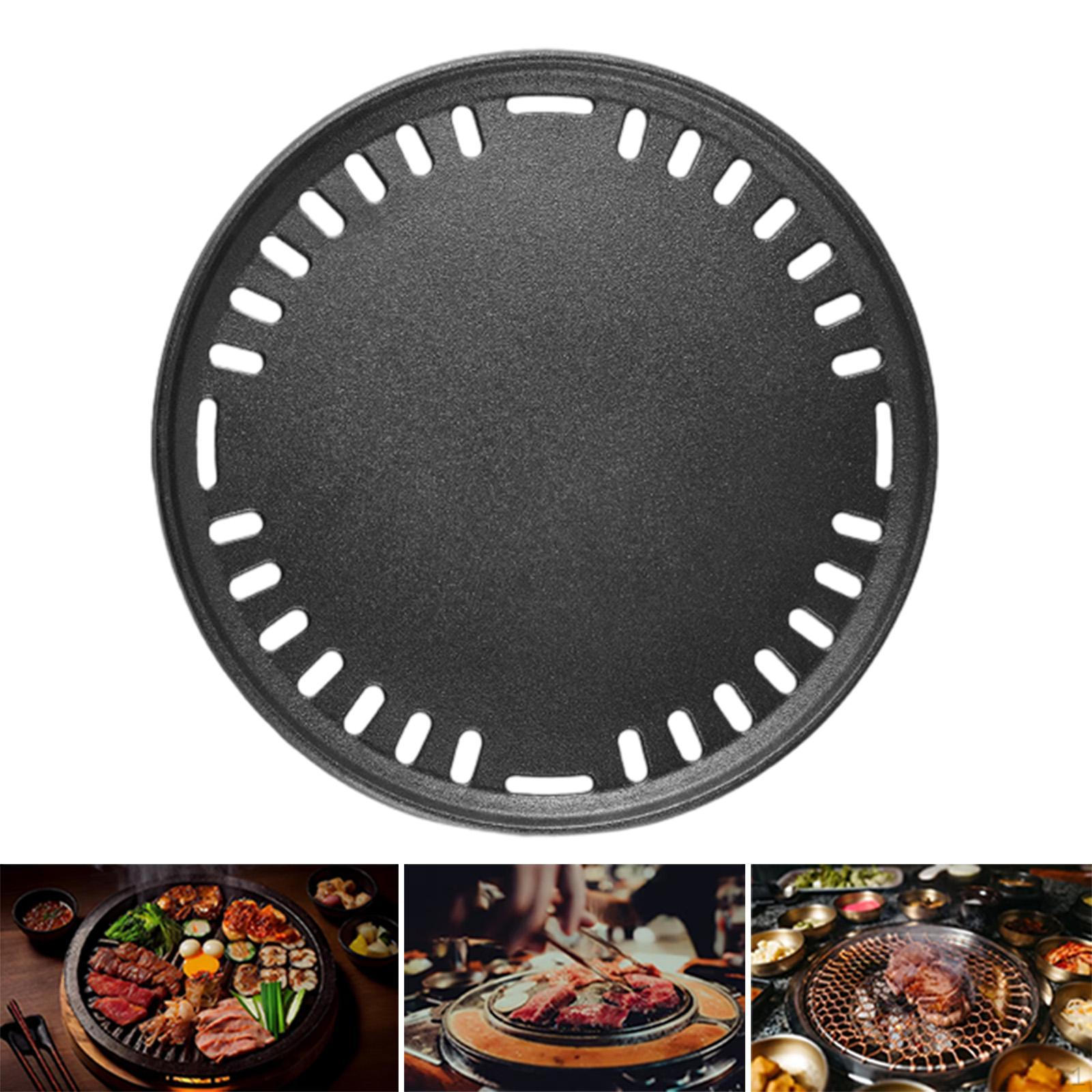 

Barbecue Grill Pan Coating Plate Nonstick Cooking Meat Steak Round Frying Roasting Non sticky
