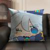 Furina Cute Genshin Impact Cushion Cover Natural Linen Organic Fabric Double-Sided Printing Sofa Home Decor Gift Pillow Case