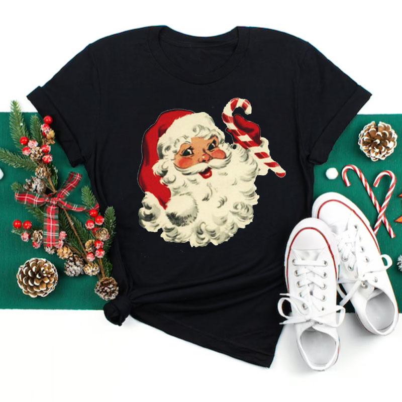 Women's Christmas Collection Printed Plus Size Trendy Letter Pure Cotton Short Sleeved T-Shirts Women’s