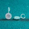 Elegant Sunflower Moissanite Stud Earrings Women Sterling Lightweight Luxury Party Jewelry