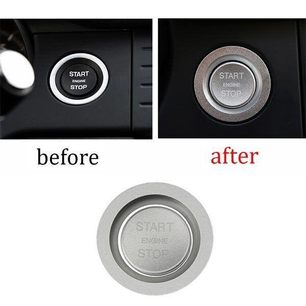 Start Button 10-2019 Ignition Switch Ring For Jaguar XJL Silver Aluminum Alloy