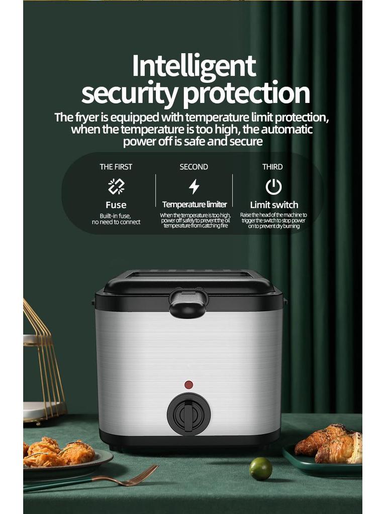 Integrated Self-Heating Household Deep Fryer for French Fries & Fried Dough Sticks
