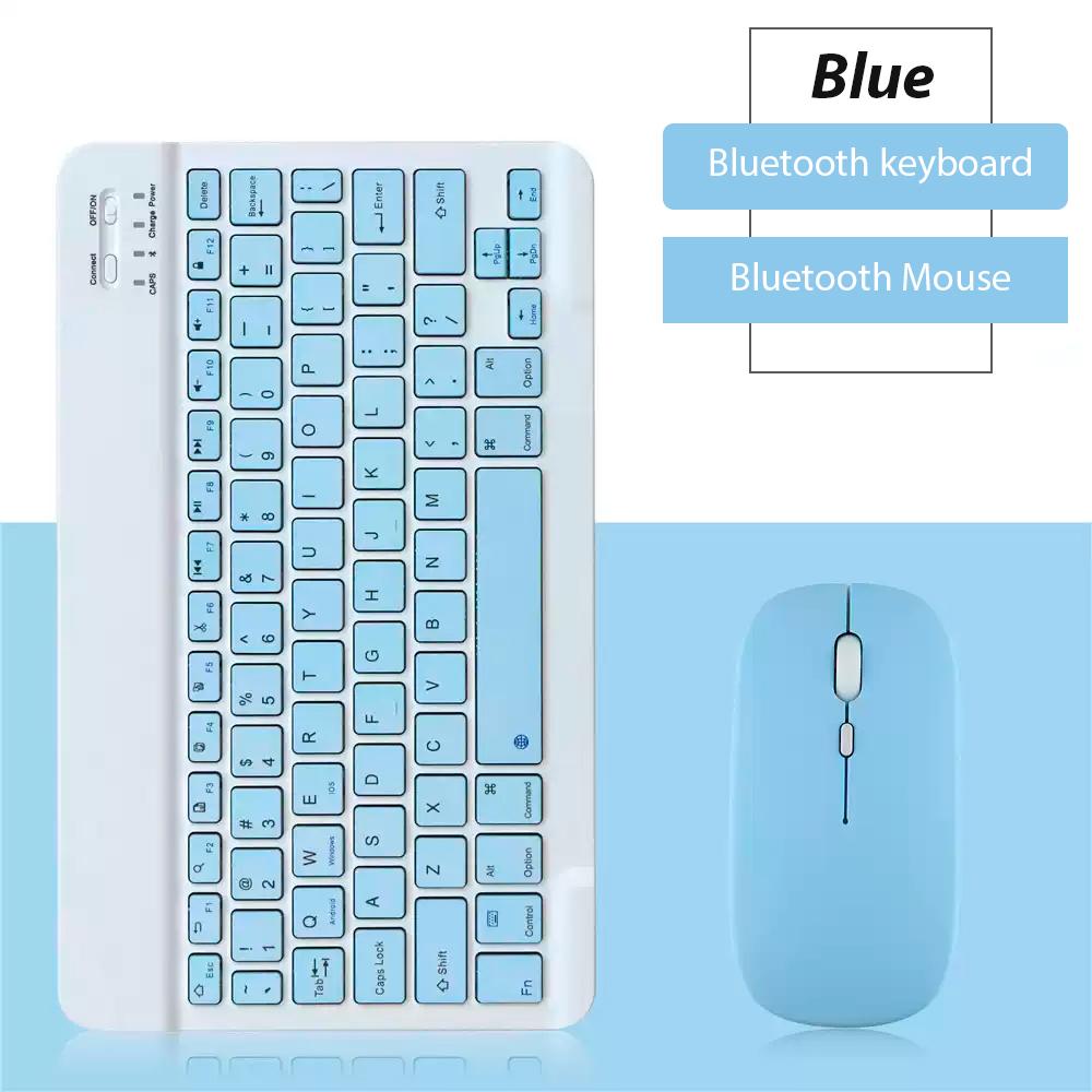 Bluetooth Wireless Keyboard with Mouse Portable Mini Rechargeable Keyboard for iPad Tablet Android iOS Windows Laptop