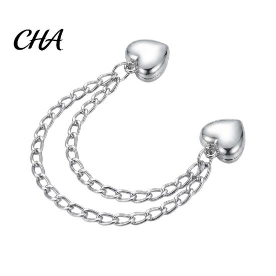 No Sew Hem Clips Magnetic Trouser Leg with Chain, Reusable Adjustable Alloy Fasteners, Invisible Garment Fixers Damage Buckle for T-shirt And