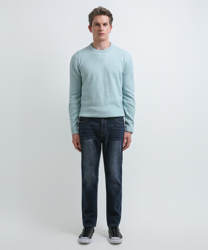 Seuteulaikeu Fine Blend Classic Crew Neck Knit (Mint Blue)