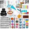 398/413-Piece Cake Decorating Kit With Turntable Piping Tips Non-Stick Carbon Steel Baking Pan Set