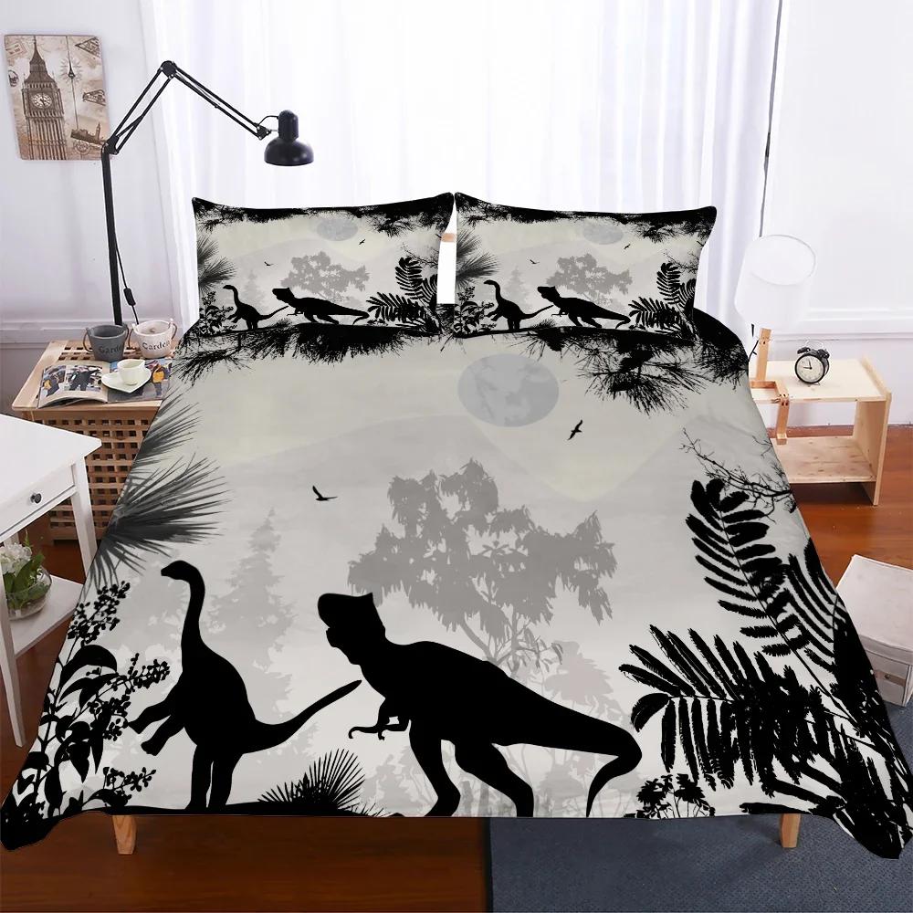 

Bedclothes Dinosaur Bedding Set Single Bed Comforter Dekbedovertrek 1 Persoons Bedding Set Cotton 2/3Pc Soft Comfortable Bed EU Single(135*200cm)3pcs