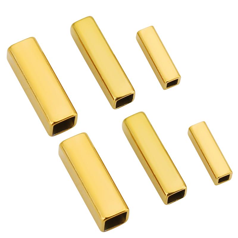 10pcs Large Hole Stainless Steel Square Spacer Beads 10 15 20 Mm Never Fade Necklace Tube Beads For Diy Bracelet Jewelry Making