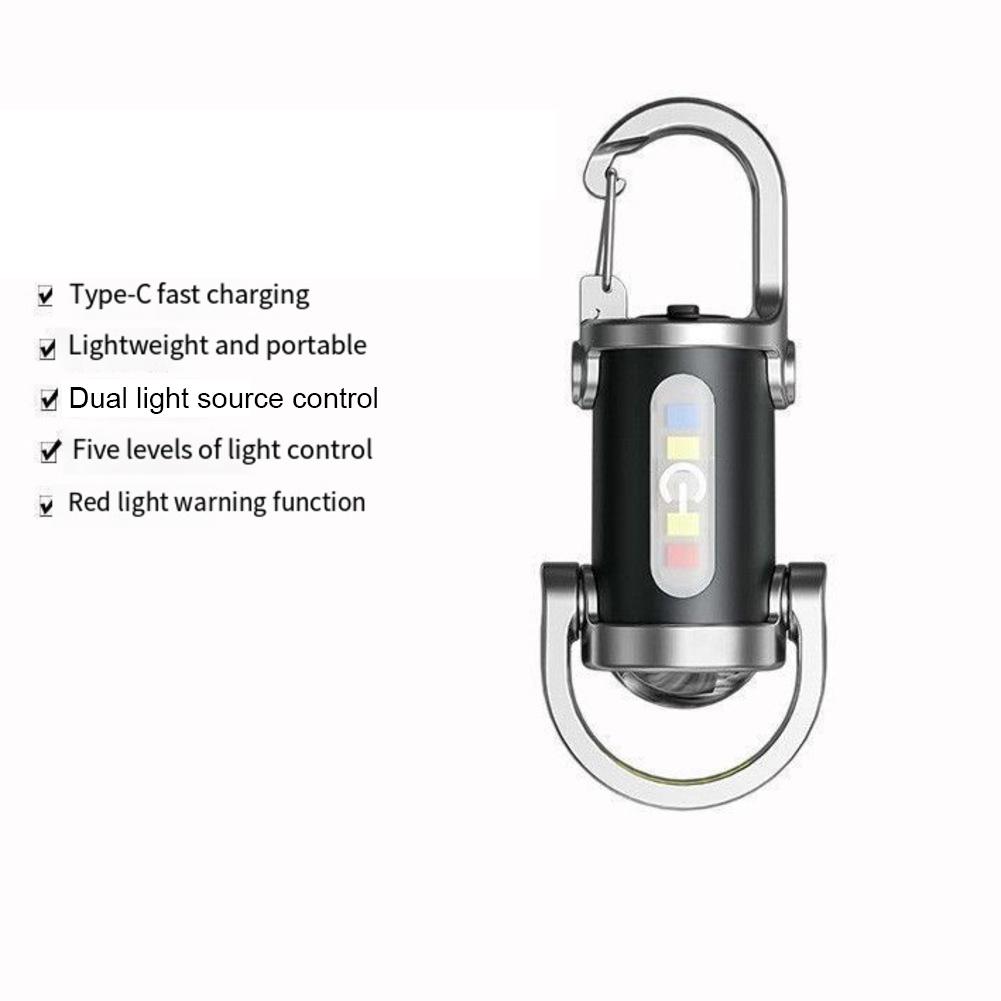 LED Keychain Flashlight with Multiple Modes and External Charging Capability