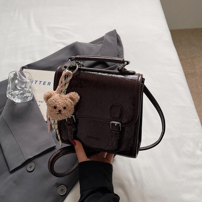 

Ретро Плиссированный Рюкзак Школьного Стиля из Масляной Вощеной Кожи Маленькая Сумка Студенческая Классная Сумка кофейный