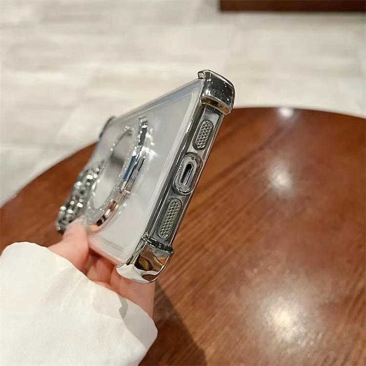 Applicable To iPhone17/16 Mobile Phone Case 15promax Magnetic Suction 16pro Mirror Holder 1413 Anti-drop Protective Case