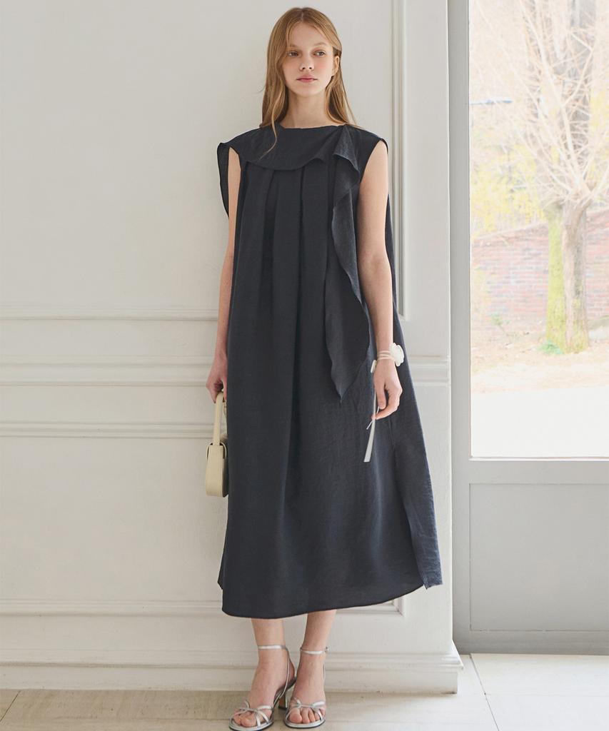 Slow Lolly Drape Layered Sleeveless Dress_2 Colors