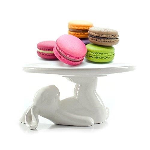Cake Stand,Plaque En Céramique De Lapin, Cloche À Gateau Plats Pour Le Plateau,support De Gâteau Mignon,cadeau D'arts De La Vaisse