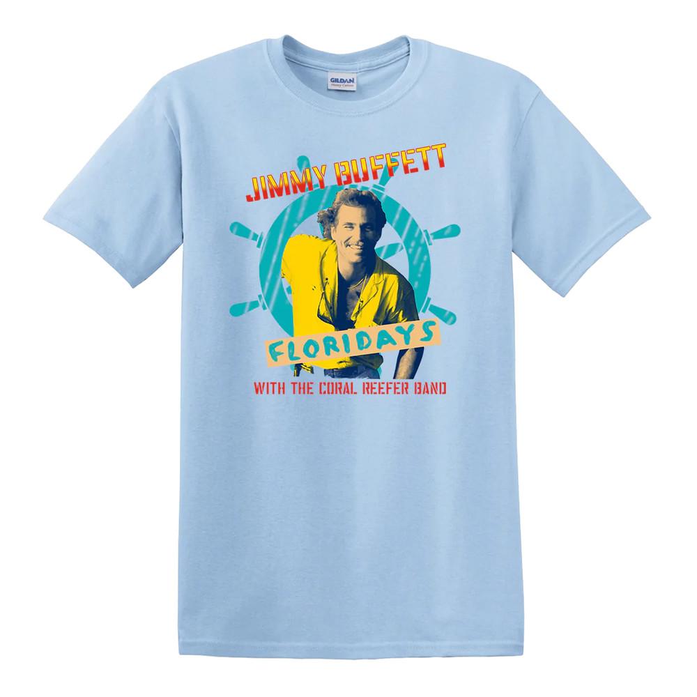 Vtg Jimmy Buffett 1986 Floridays Tour Cotton Light Blue Unisex Shirt EL027 Unisex T-Shirt S