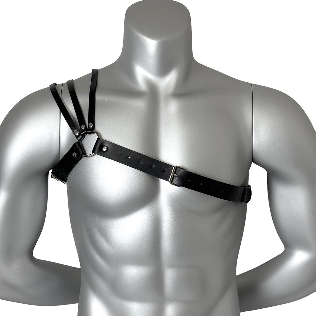 Herren Sexy Unterwäsche Harness PU Leder Nieten Dekor Harness BDSM Gay Oberkörper Verstellbares Bondage Harness Sex Fetisch Kleidung