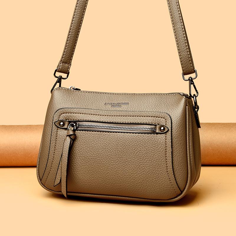 

Жіноча багатошарова сумка кросбоді, Модна м яка шкіряна сумка великої місткості на одне плече, Сумка кросбоді хакі