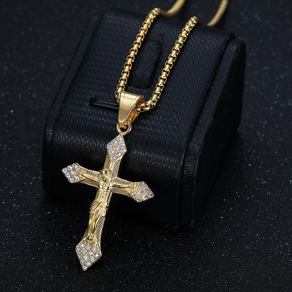 2026 Schmuck Mode Trend Inlay Zirkon Herren Exquisites Geschenk Schmuck Halskette Gold Inlay Diamant YS Kreuz Anhänger Halskette