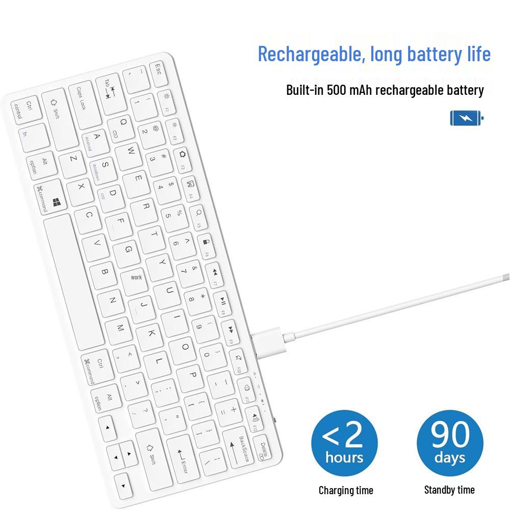 Silent Wireless Bluetooth Keyboard for iPad and Samsung S8 Tablets