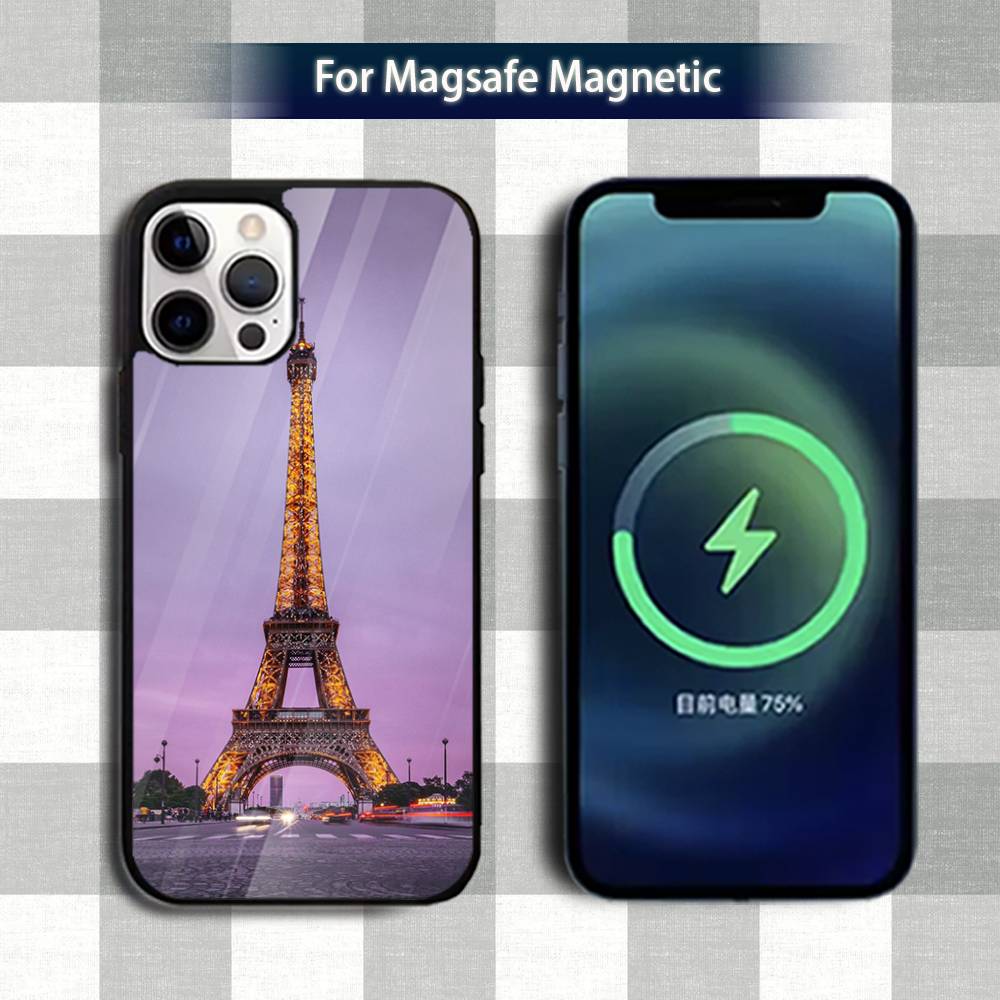 P-Paris Eiffel T-TowerS Art Phone Case For iPhone 13,12,15,17,11,16,14,Pro,Max,Plus,Mini,Magsafe,Magnetic Wireless Charging Case
