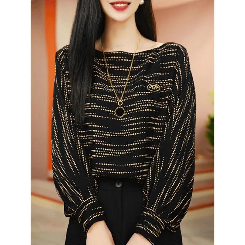 Women S Plus Size Casual Loose Long Sleeve Round Neck Blouse M