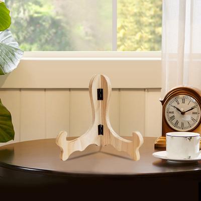 Display Rack Curved Design Handmade Foldable Wooden Easel Plate Tea Cake Dish Display Stand Home Decor for Cafe
