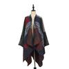 Ethnic Style Printed Shawl Imitation Cashmere Split Cape Warm Scarf Jacket Retro Literary Big Shawl Women