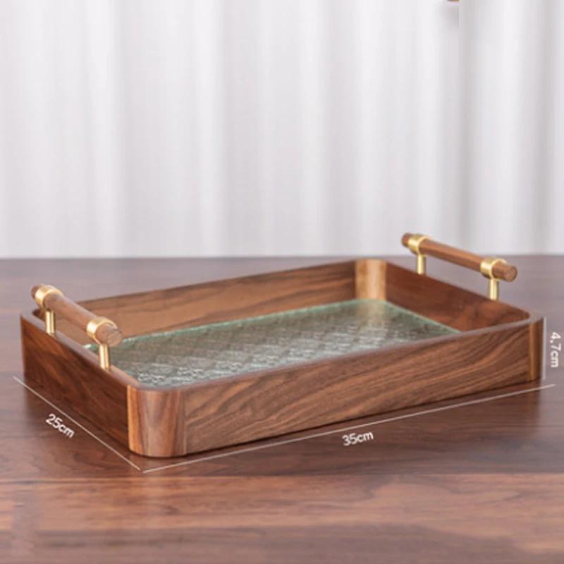 

Черный орех Деревянная Фруктовая Тарелка Прямоугольный Поднос Журнальный Столик Домашний Завтрак Чай Деревянная Тарелка Фруктовая Тарелка Гостиная Дом