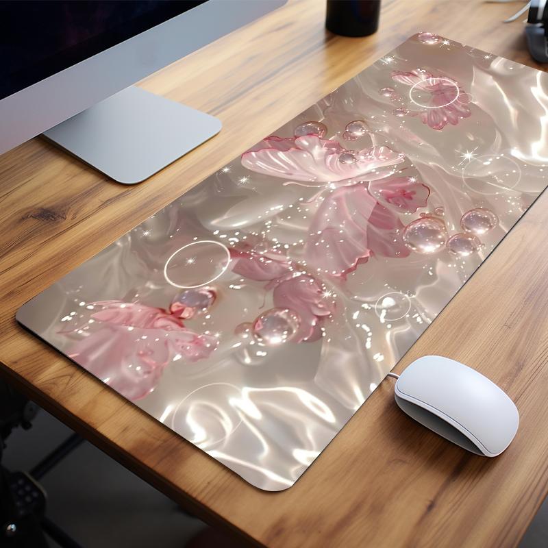 Rosa Schmetterling Großes Gaming-Mauspad Computer HD-Tastaturpad Maismatte Schreibtischmatten Anti-Rutsch Büro-Mauspad Schreibtischzubehör