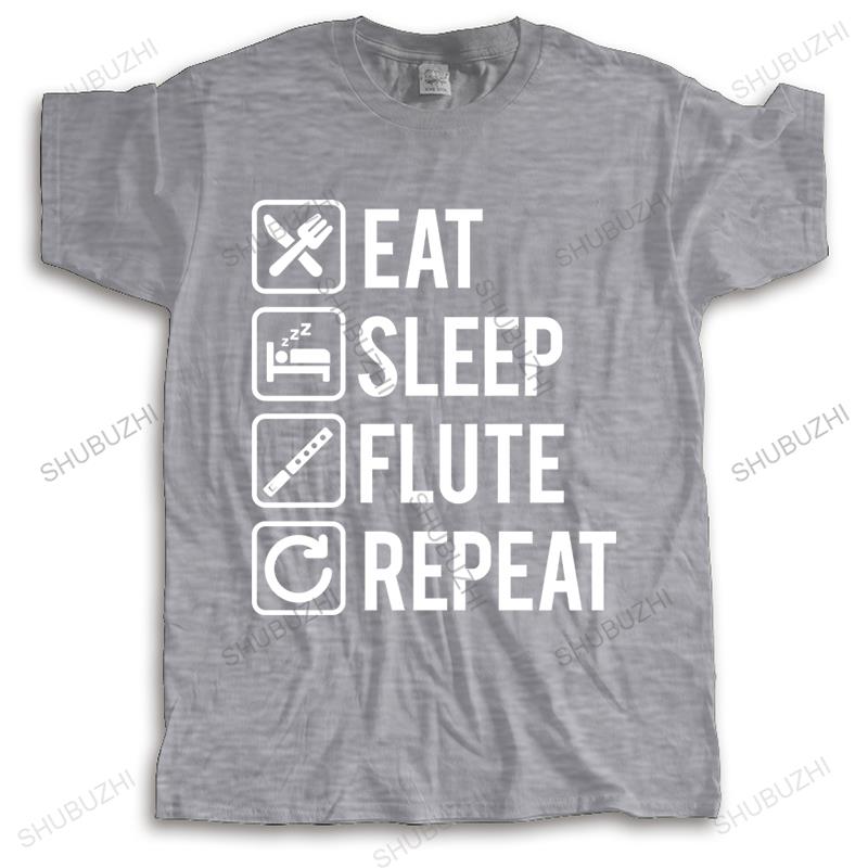 

New Fashion brand t shirt black tops for men EAT SLEEP FLUTE REPEAT funny Unisex Teeshirt Men O-neck Teeshirt drop shipping 4XL