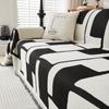 Black and White Four-season Universal Full-cover Fabric Sofa Towel, Light Luxury Chenille Sofa Cover Towel, Simple AB Double-sided Sofa Cover Towel