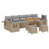 Garden Sofa Set with Cushions 10 Pcs Beige and Light Grey Poly Rattan