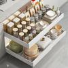 Adjustable Width Kitchen Storage Rack Metal Extendable Pull Out Shelf  Household Goods