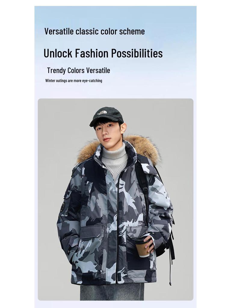 Unisex 2025 Winter Casual Thick Windproof Warm Couple Outdoor Down Jacket Coat