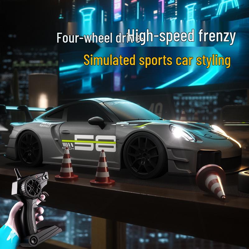 High-Speed RC Drift Car: Four-Wheel Drive, Electric Lights, Remote Control Racing Toy for Kids