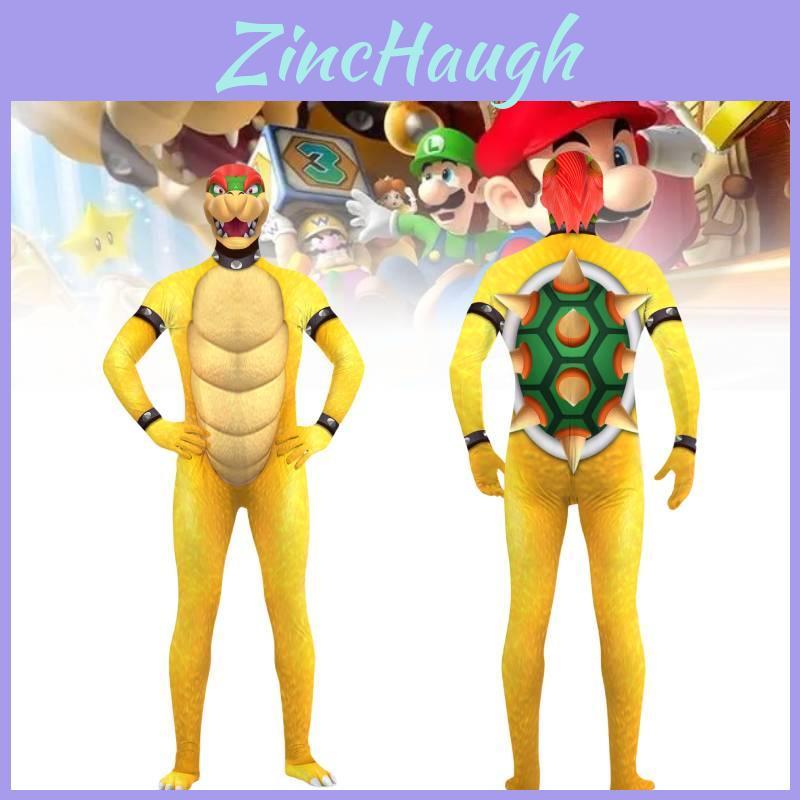 Bunter langärmeliger Super Mario Overall 3D-gedrucktes Cosplay-Outfit für Halloween-Spaß