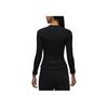 Jordan FW24 Bequemes Weiches Slim Fit Langarm Strickoberteil Damen Oberteile Schwarz Weiß HF9469010